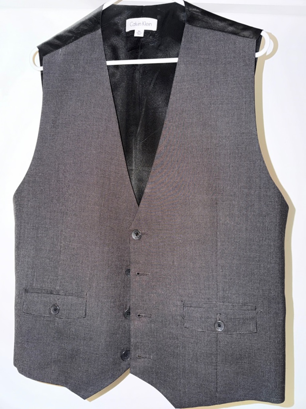 Calvin Klein Men's Charcoal Gray Dress Vest